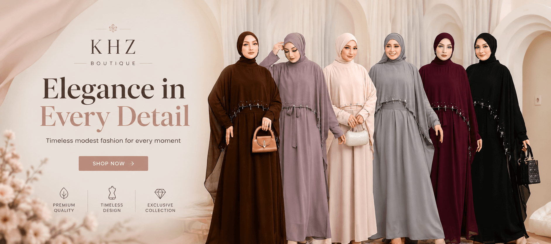 KHZ Boutique gamis abaya tunic set dan kaftan dress Muslimah